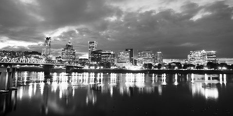 Image showing Willamette River Waterfront Portland Oregon Downtown City Skylin