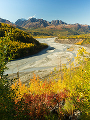 Image showing Mantanuska River Chucagh Mountain Range Alaska North America