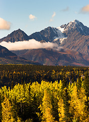 Image showing High Snow Covered Peaks Chugach Mountain Range Alaska