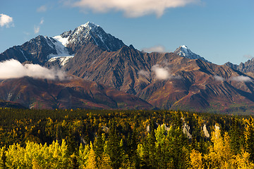 Image showing High Snow Covered Peaks Chugach Mountain Range Alaska