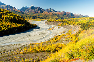 Image showing Mantanuska River Cucagh Mountain Range Alaska North America