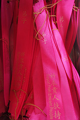 Image showing Wish ribbons in chinese buddhist Kek lok Si temple, Malaysia