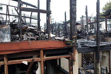 Image showing Deserted building after a fire