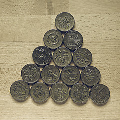 Image showing Vintage Pound coins