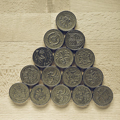 Image showing Vintage Pound coins