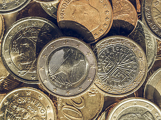 Image showing Vintage Euro coins