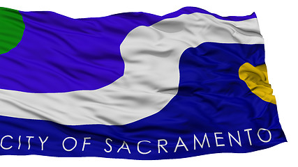 Image showing Isolated Sacramento Flag, Waving on White Background