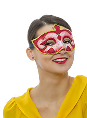 Image showing Portrait of a Young Woman with a Mask
