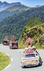 Image showing Banette Caravan in Pyrenees Mountains - Tour de France 2015