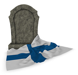 Image showing gravestone and flag of finland - 3d rendering