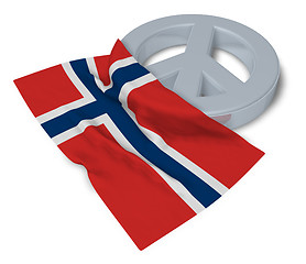 Image showing peace symbol and flag of noway - 3d rendering