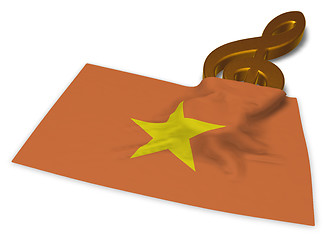 Image showing clef symbol symbol and flag of vietnam - 3d rendering