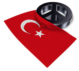 Image showing peace symbol and flag of turkey - 3d rendering