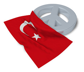 Image showing peace symbol and flag of turkey - 3d rendering