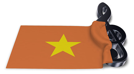 Image showing clef symbol symbol and flag of vietnam - 3d rendering