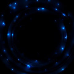 Image showing Dark blue shiny sparks background