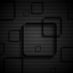 Image showing Tech geometric black background with squares