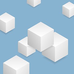 Image showing Bright tech geometric background with cubes