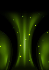 Image showing Dark green smooth abstract wavy background