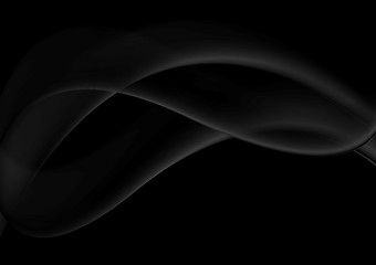 Image showing Abstract smooth black wavy abstraction