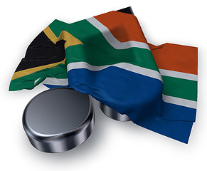 Image showing music note symbol and flag of south africa - 3d rendering