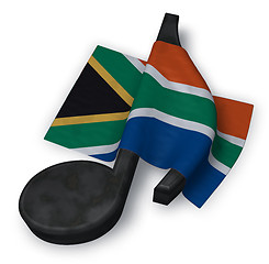 Image showing music note symbol and flag of south africa - 3d rendering