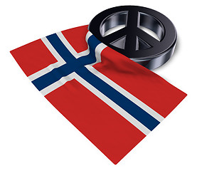 Image showing peace symbol and flag of noway - 3d rendering