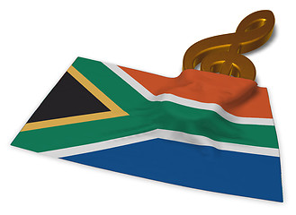 Image showing clef symbol symbol and flag of south africa - 3d rendering