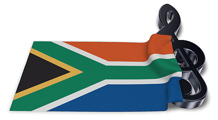 Image showing clef symbol symbol and flag of south africa - 3d rendering