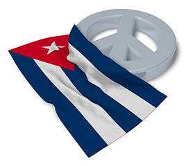 Image showing peace symbol and flag of cuba - 3d rendering