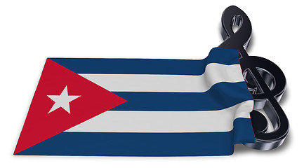 Image showing clef symbol and flag of cuba - 3d rendering