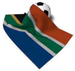 Image showing soccer ball and flag of south africa - 3d rendering