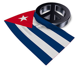 Image showing peace symbol and flag of cuba - 3d rendering