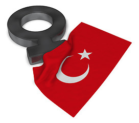 Image showing female symbol and flag of turkey - 3d rendering