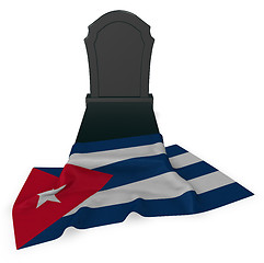 Image showing gravestone and flag of cuba - 3d rendering