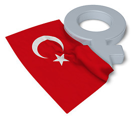 Image showing female symbol and flag of turkey - 3d rendering