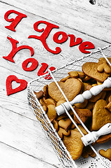 Image showing Valentines Day heart shaped cookies