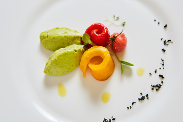 Image showing Steamed mixed vegetables. Close up. Shallow dof.