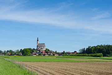 Image showing Idyllic and pastoral landscape in Bavarian township Anger with o