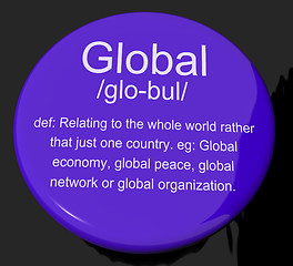 Image showing Global Definition Button Showing Worldwide International Or Cont