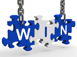 Image showing Win Sign Shows Success Winning And Victories