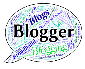 Image showing Blogger Word Represents Weblog Words And Blogging