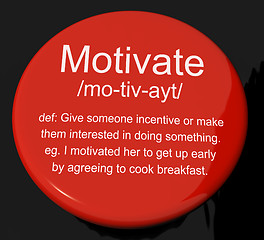 Image showing Motivate Definition Button Showing Positive Encouragement Or Ins