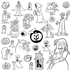 Image showing black and white Halloween set