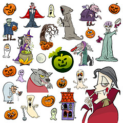 Image showing Halloween holiday cartoon set