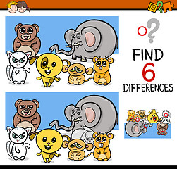 Image showing differences game with animals