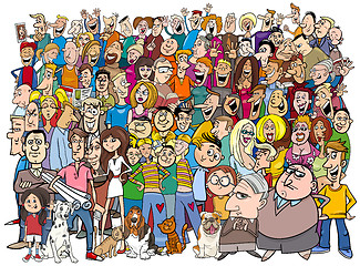 Image showing people in the crowd cartoon