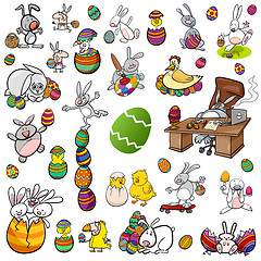 Image showing easter characters cartoon set