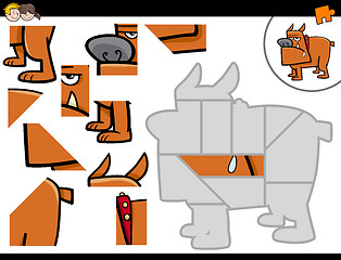 Image showing jigsaw puzzle with cartoon dog