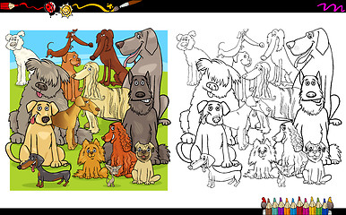 Image showing dog characters for coloring